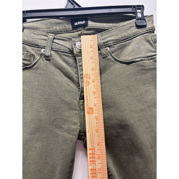 Hudson Krista Olive Distressed Ankle Skinny Jeans Frayed Hem Womens Denim Sz 27 - Picture 8 of 16